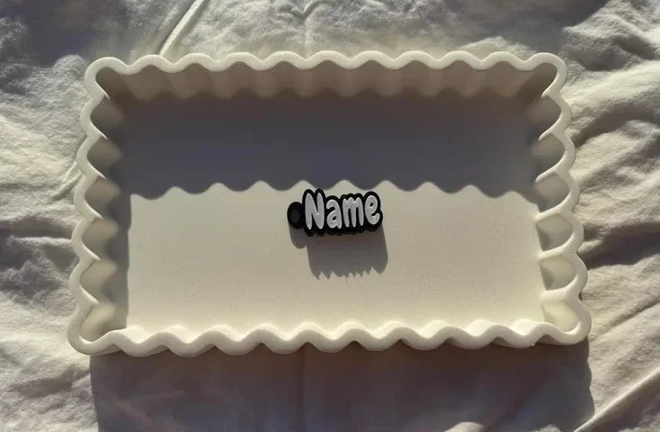 Front of a personalised name keyring